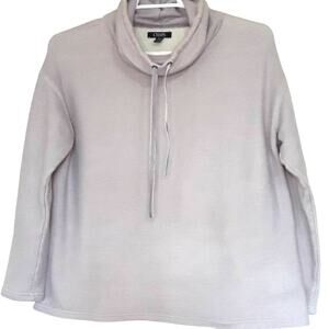 Womens Sz M Lavender Cowl Neck Drawstring Boxy Lightweight Chaps Sweatshirt